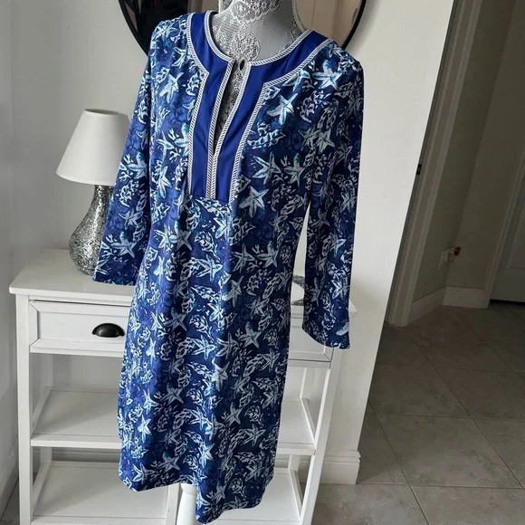 Cabana Life Blue and White Floral Coverup Dress - Picture 6 of 13